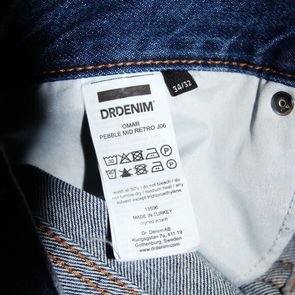 BNWT SS22 DR.DENIM OMAR PEBBLE MID RETRO JEANS 34 X 32 - Picture 9 of 11